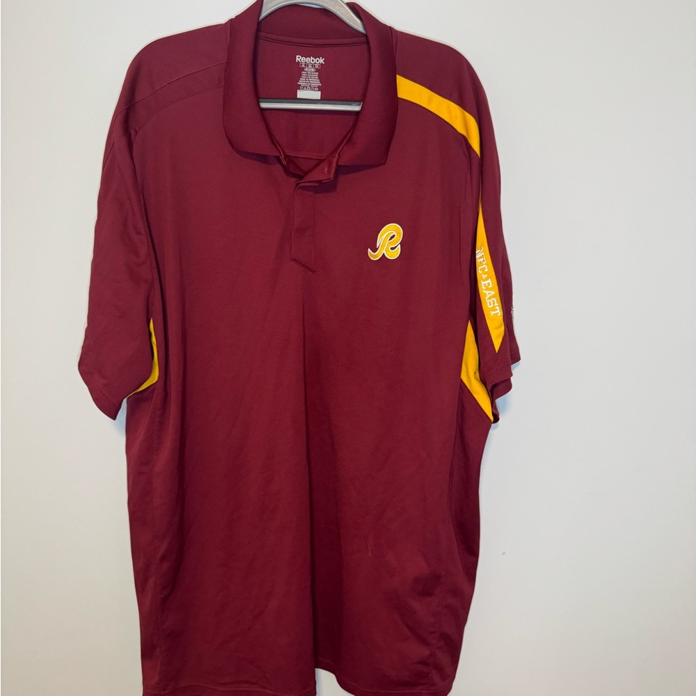 Reebok Mens 4X Redskins Burgandy and Gold Polo Shitt